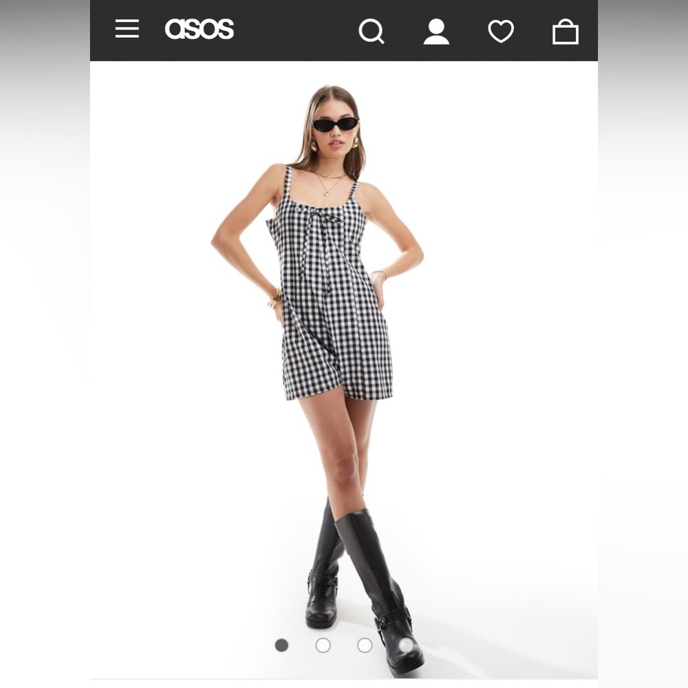 Black and White Checkered ASOS Romper- XS